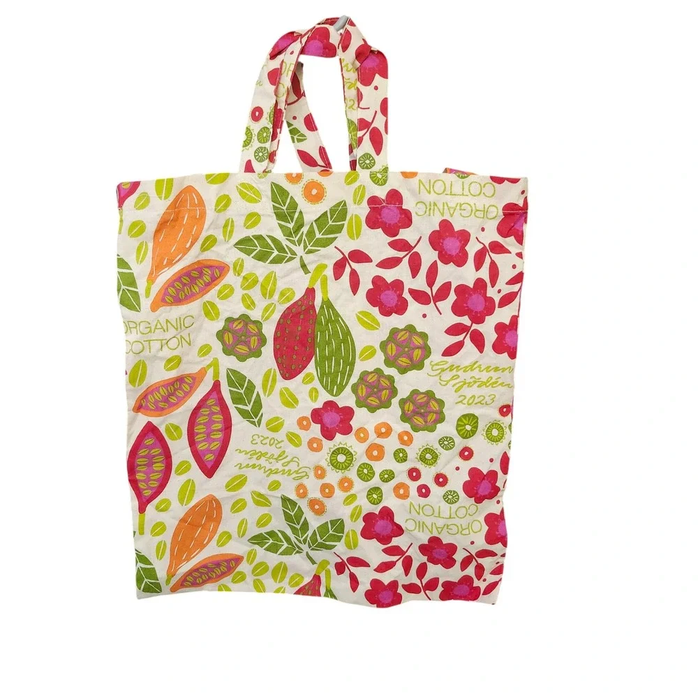 Gudrun Sjoden 2023 Organic Cotton Tote Bag Botanical Floral Reusable Shopper